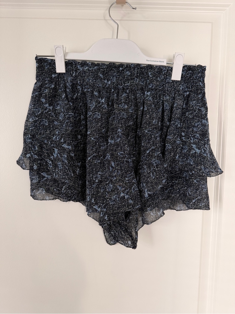 Zara Black and Light Blue Speckled Shorts